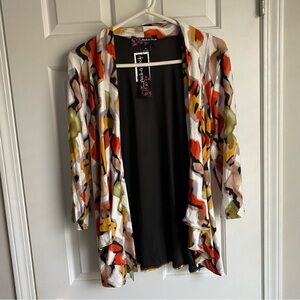 Peck & Peck Colorful Cardigan Open Shawl Jacket M NWT